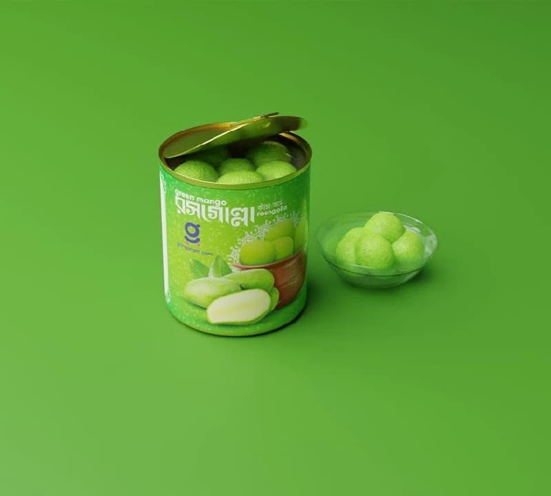Buy Ganguram tin green mango rosogolla Online - OLRAA Indian Snacks