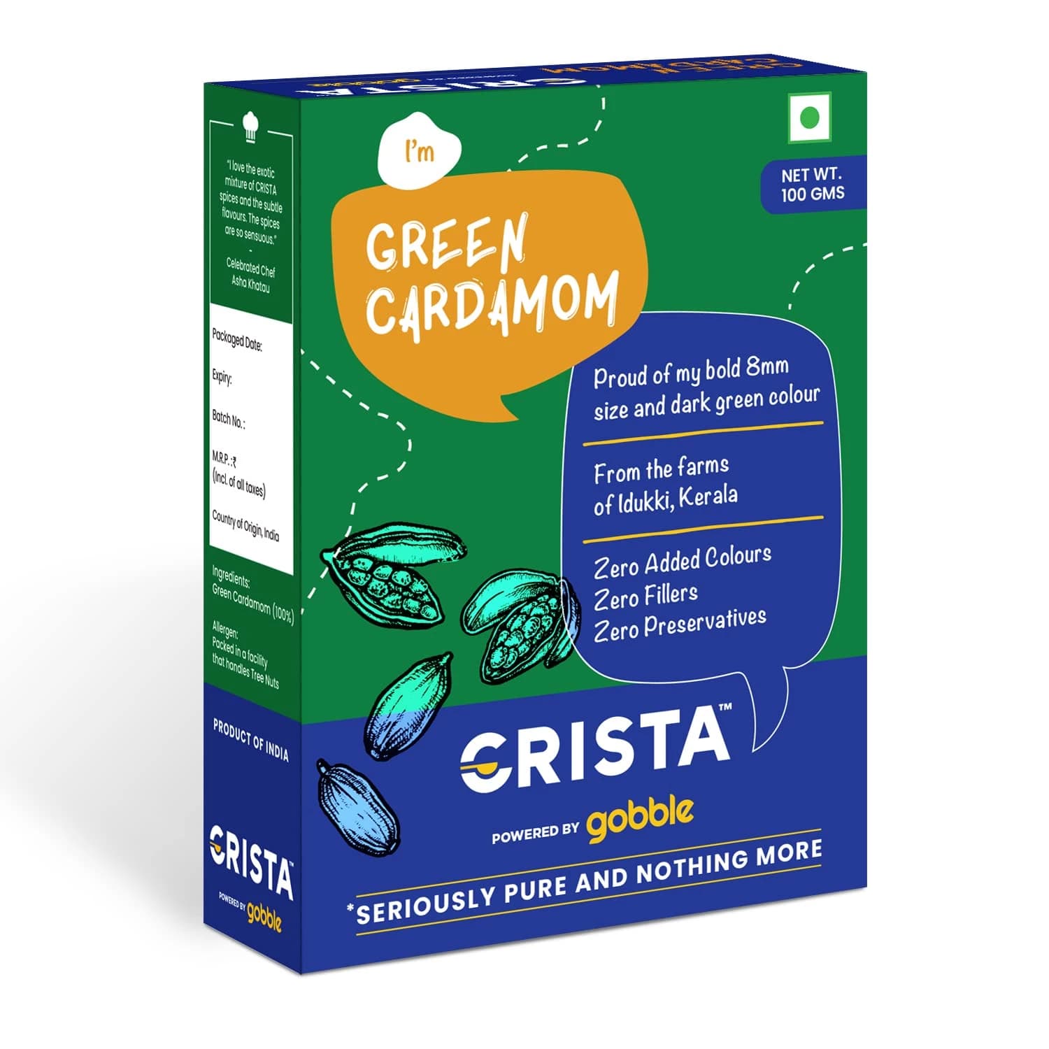Buy Crista Whole Green Cardamom Online - OLRAA Indian Snacks