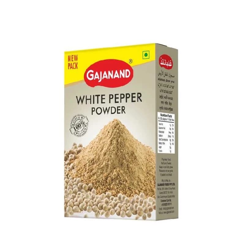 Buy Gajanand White Pepper Powder Online - OLRAA Indian Snacks
