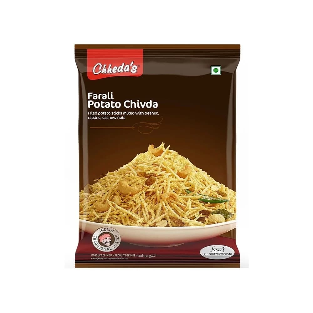 Buy Chhedas Farali Potato Chivda Online - OLRAA Indian Snacks