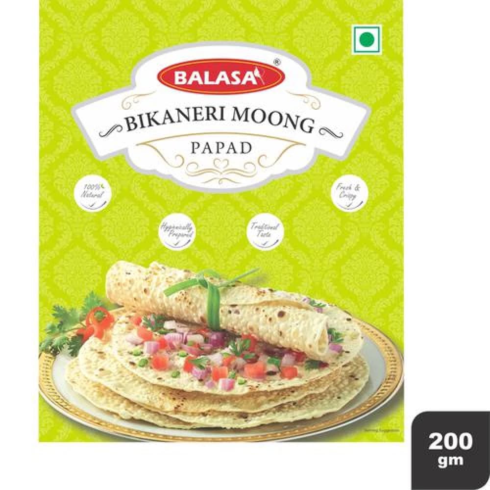Buy BALASA Bikaneri Moongh Papad Big Online - OLRAA Indian Snacks