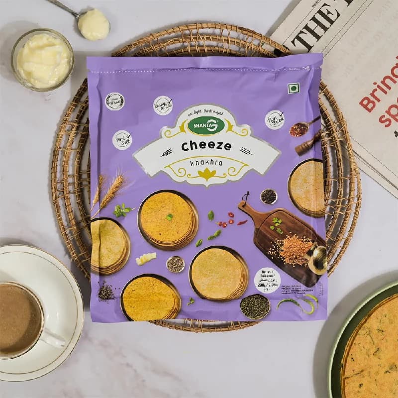 Buy ShantaG Cheeze Round Khakhra Online - OLRAA Indian Snacks