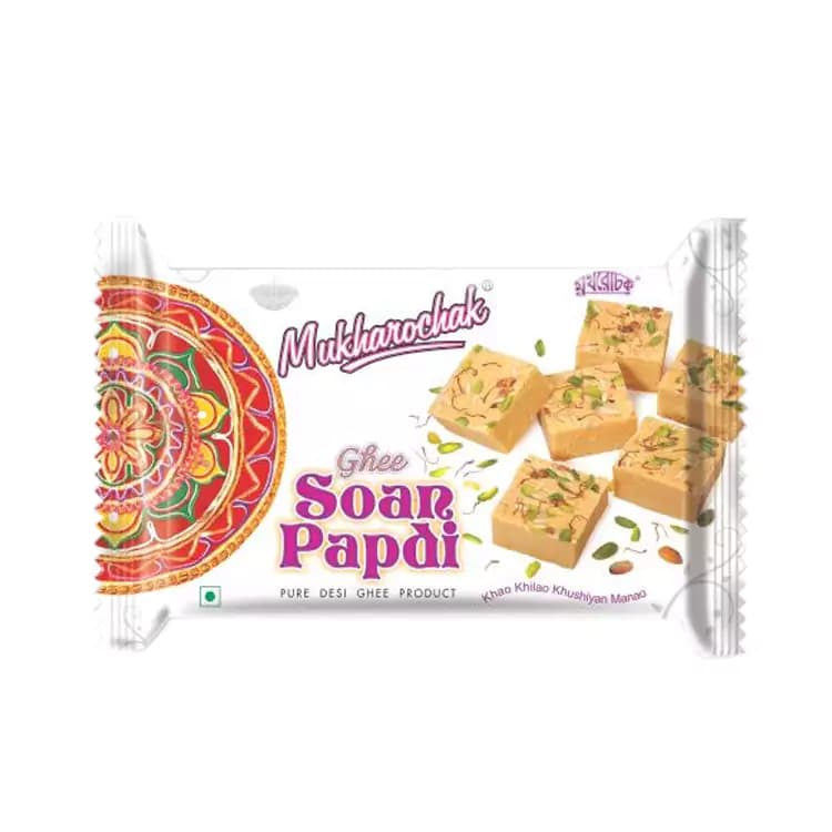 Buy Mukharochak Ghee Soan Papdi Online - OLRAA Indian Snacks