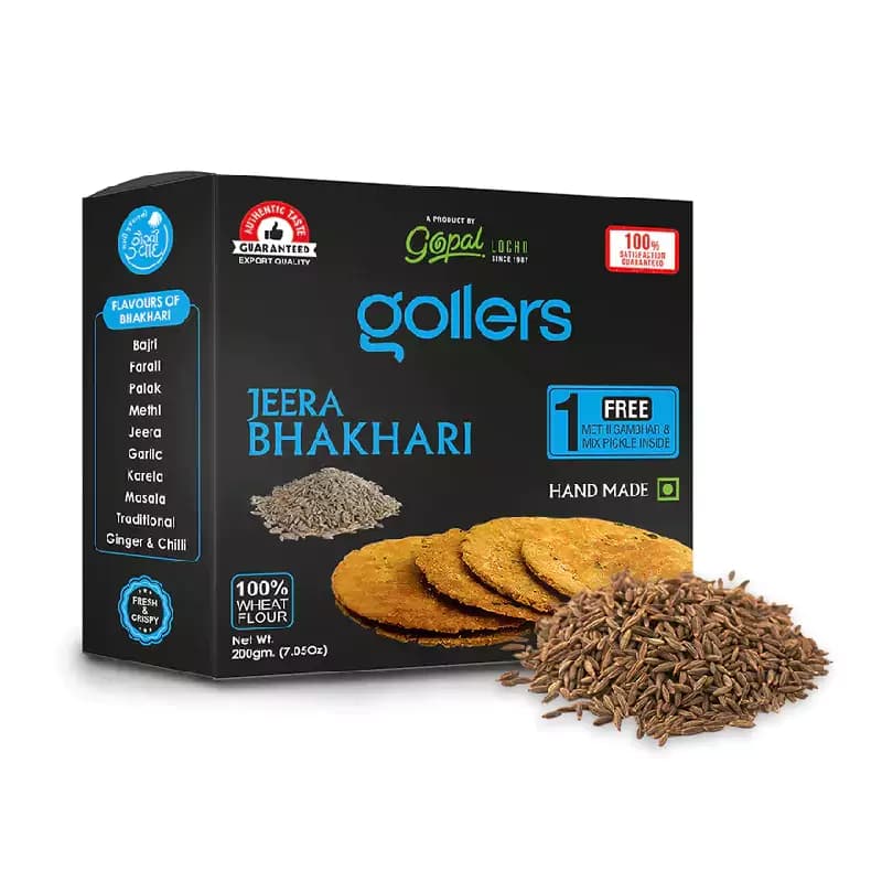 Buy Gollers Jeera Bhakhari Online - OLRAA Indian Snacks