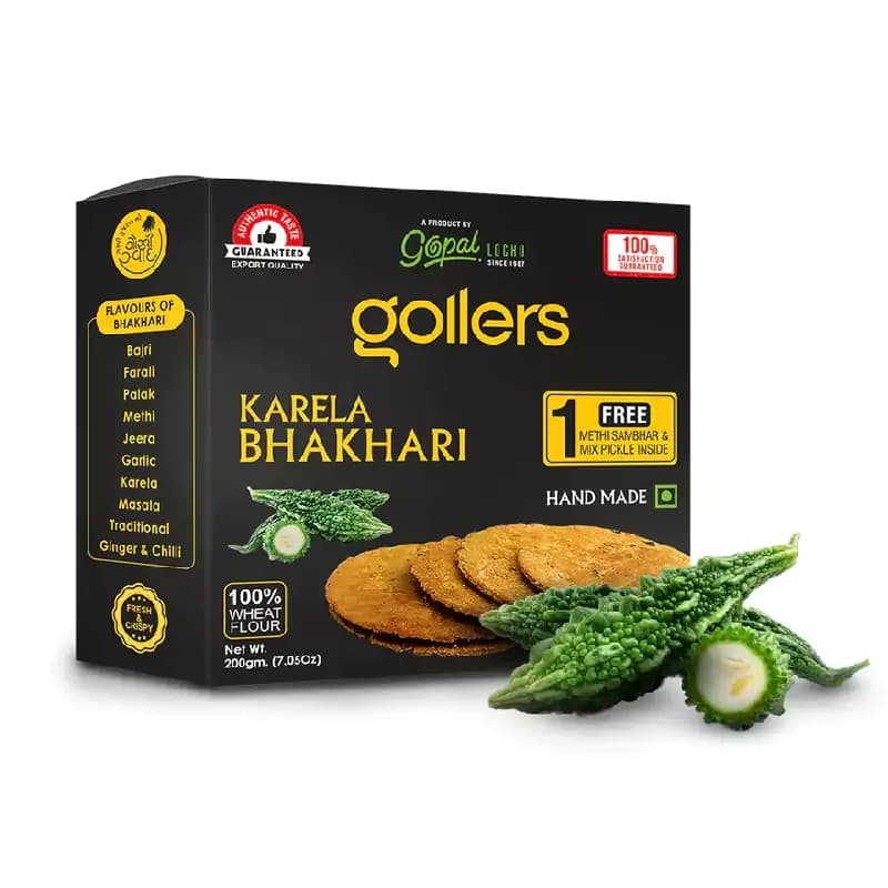 Buy Gollers Karela Bhakhari Online - OLRAA Indian Snacks