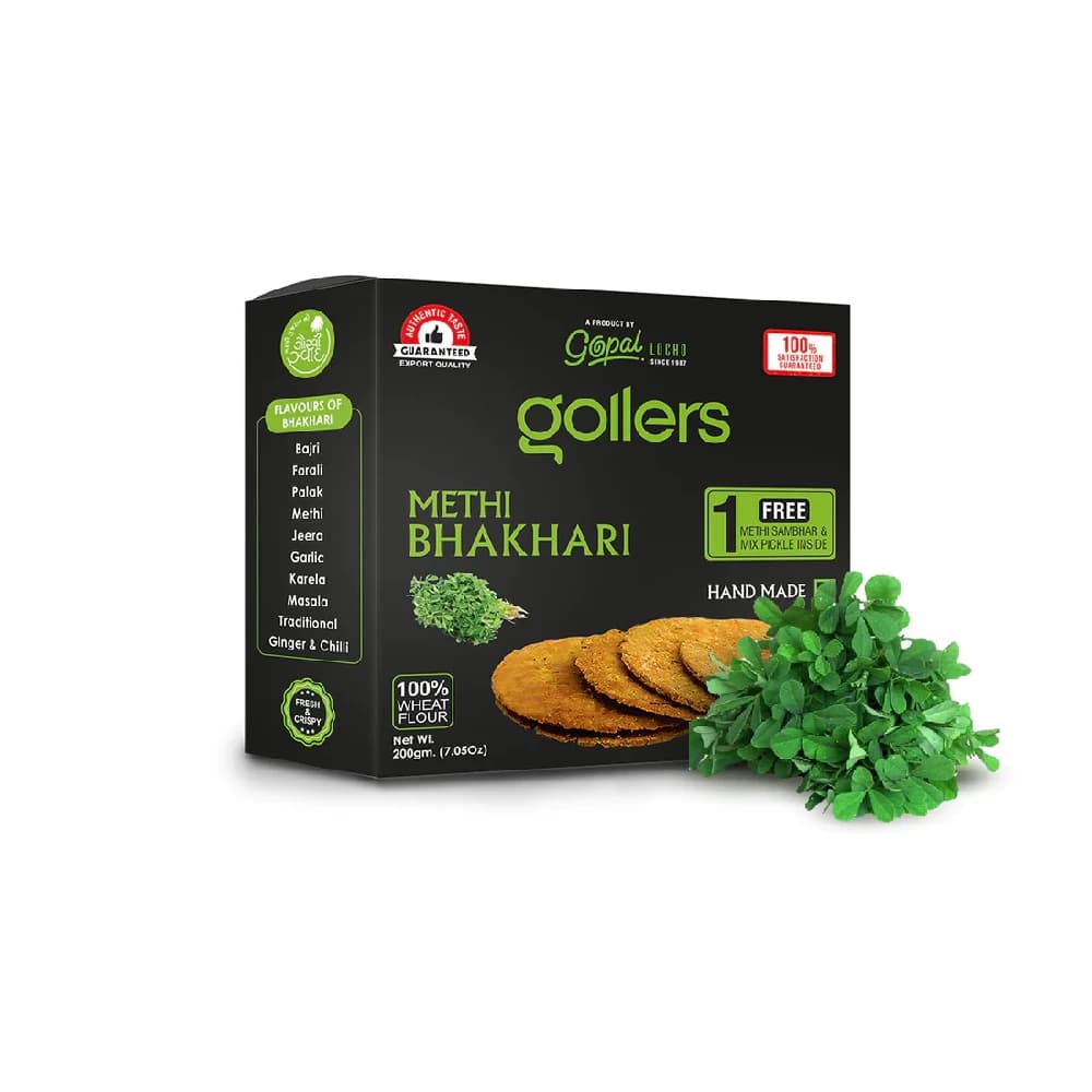 Buy Gollers Methi Bhakhari Online - OLRAA Indian Snacks