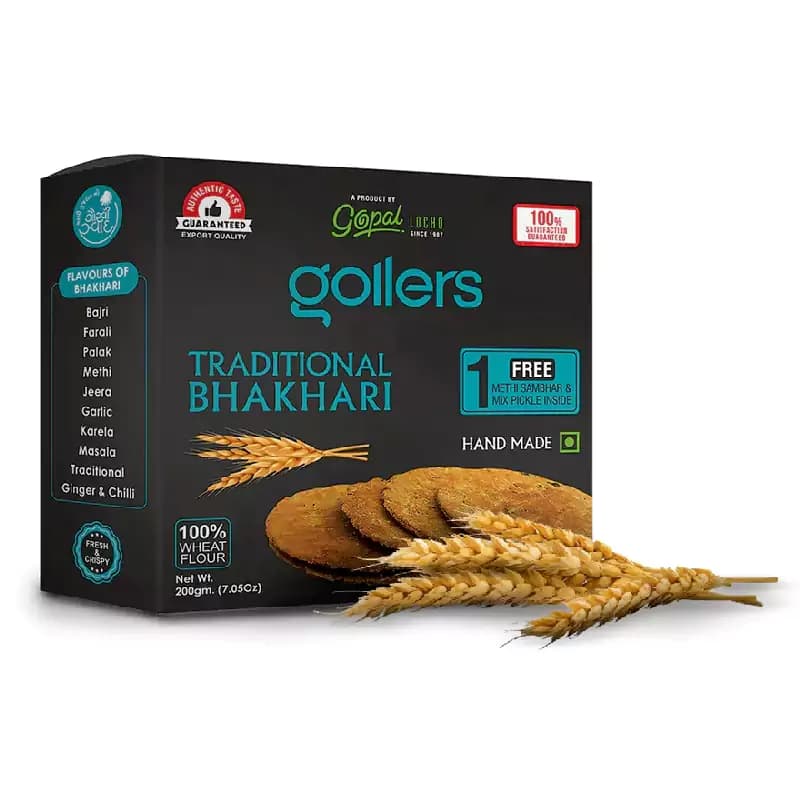 Buy Gollers Traditional Bhakhari Online - OLRAA Indian Snacks