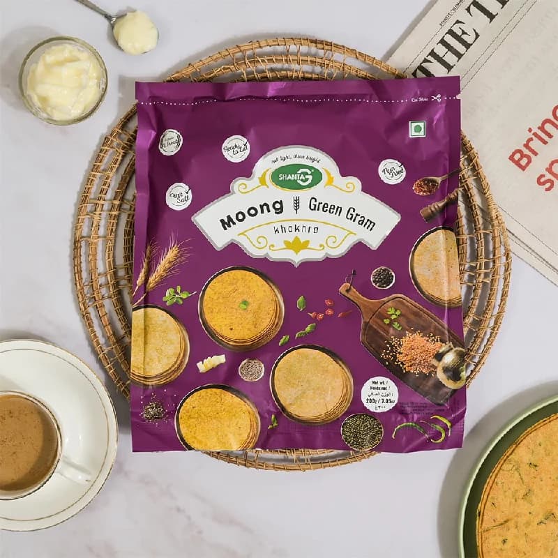 Buy ShantaG Moong Round Khakhra Online - OLRAA Indian Snacks