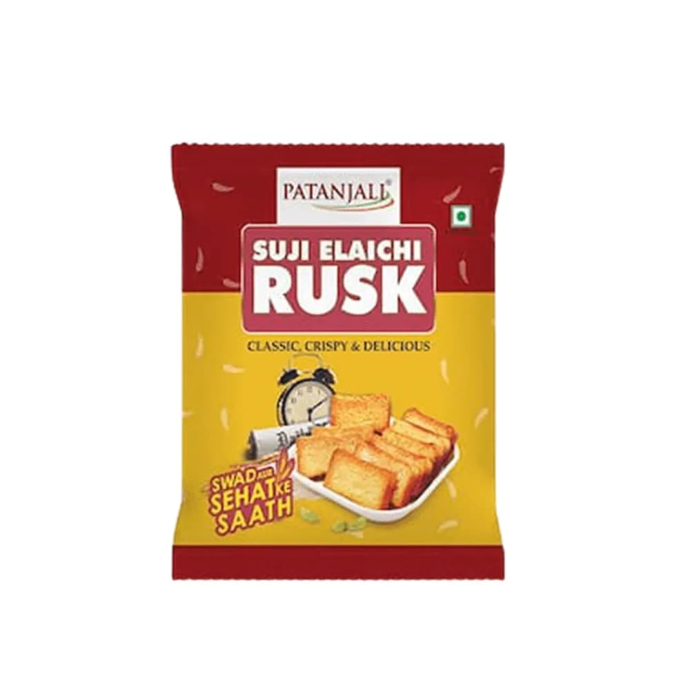 Buy Patanjali Suji Elaichi Rusk Online - OLRAA Indian Snacks