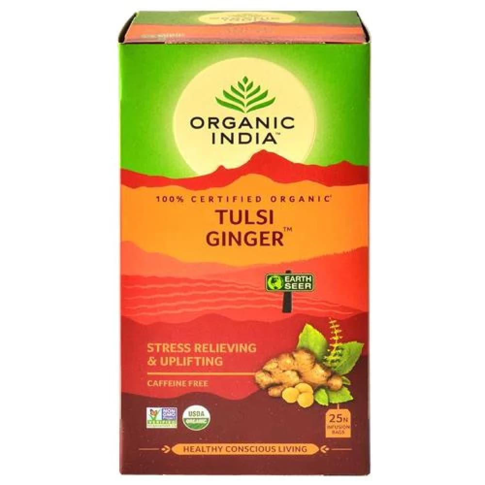 Buy Organic India  Tulsi Ginger Green Tea Online - OLRAA Indian Snacks