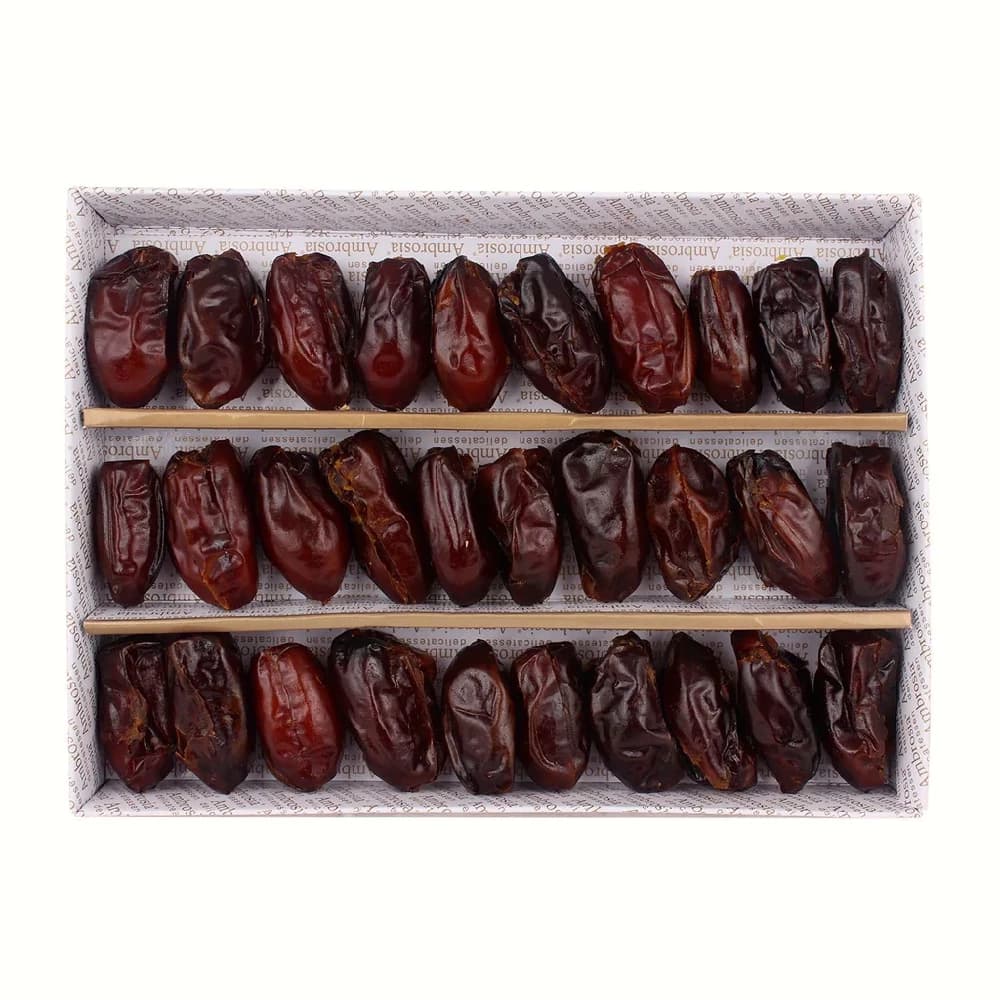 Buy Ambrosia Delicatessen Seedless Dates from Oman Online - OLRAA Indian Snacks