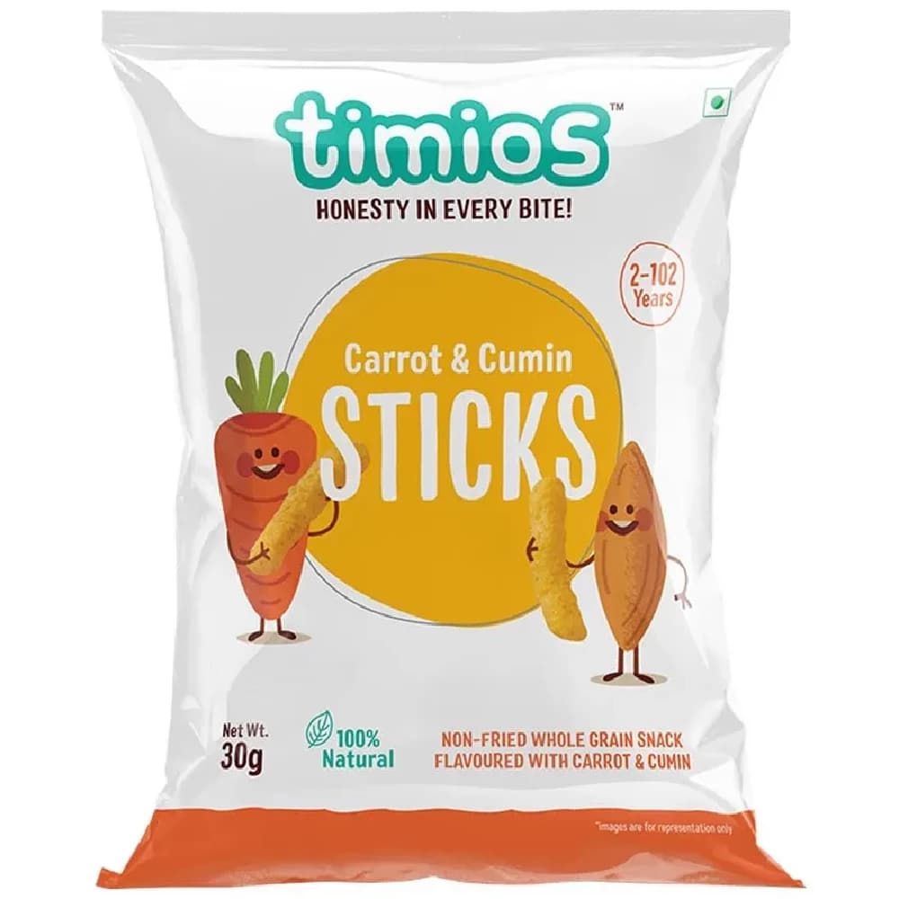 Buy Timios Carrot & Cumin Sticks Online - OLRAA Indian Snacks