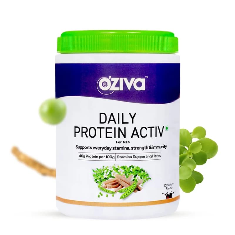 Buy Oziva Daily Protein Activ For Men Chocolate Online - OLRAA Indian Snacks