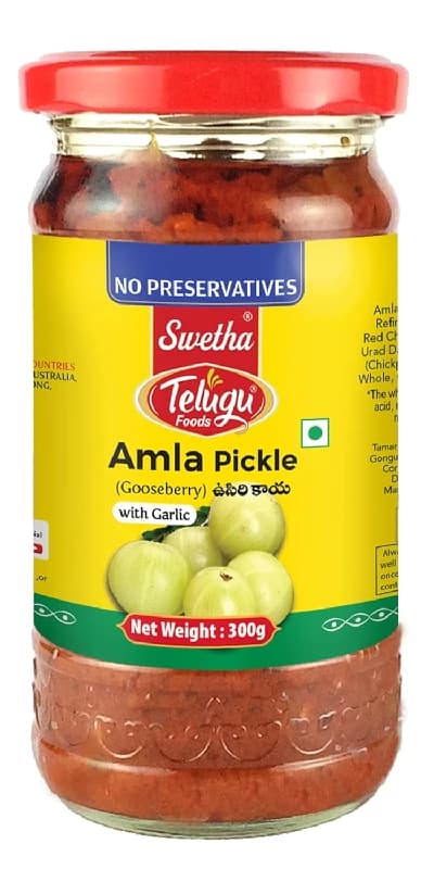 Buy Telugu Foods Swetha Amla Pickle Online - OLRAA Indian Snacks
