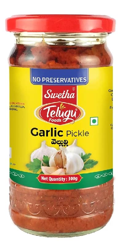 Buy Telugu Foods Swetha Garlic Pickle Online - OLRAA Indian Snacks