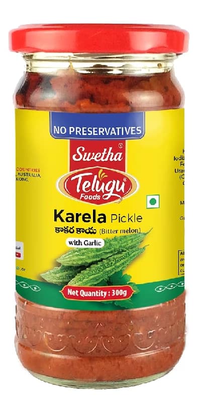 Buy Telugu Foods Swetha Karela Pickle Online - OLRAA Indian Snacks