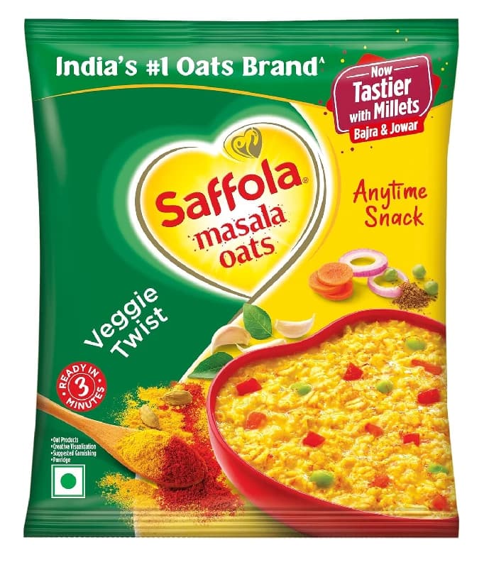 Buy Saffola Veggie Twist Masala Oats Online - OLRAA Indian Snacks