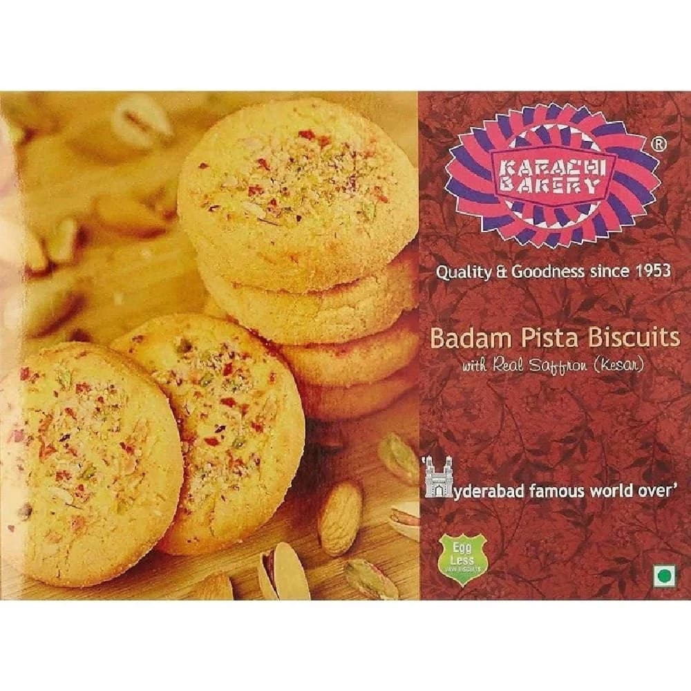 Buy Karachi Badam Pista Biscuits Online - OLRAA Indian Snacks