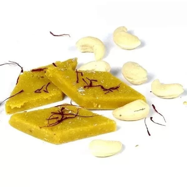 Buy Punjabi Ghasitaram Halwai Kesar Kaju Katli Online - OLRAA Indian Snacks