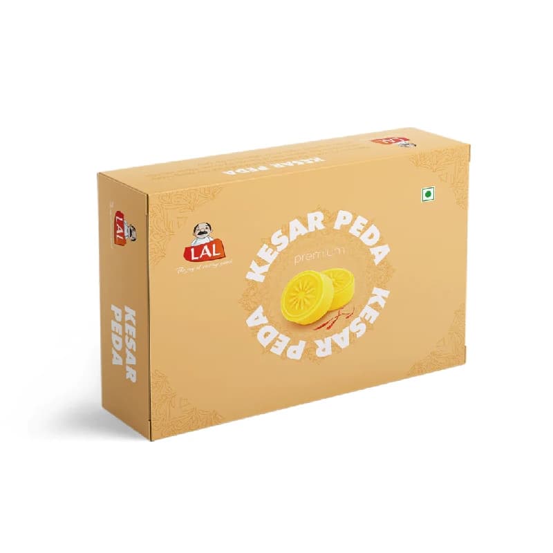 Buy Lal Sweets Kesar Peda Online - OLRAA Indian Snacks
