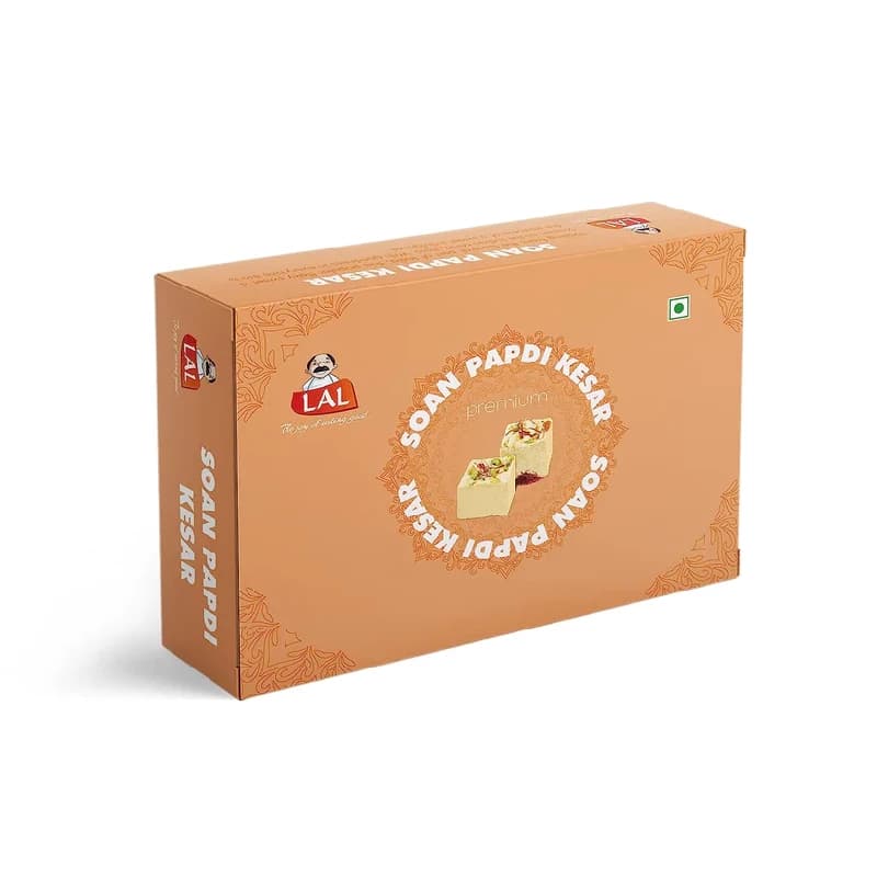 Buy Lal Sweets Soan Papdi Kesar Online - OLRAA Indian Snacks