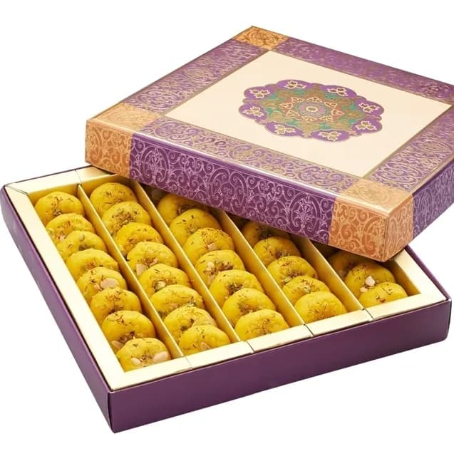 Buy Punjabi Ghasitaram Halwai Mawa Peda Kesar Online - OLRAA Indian Snacks
