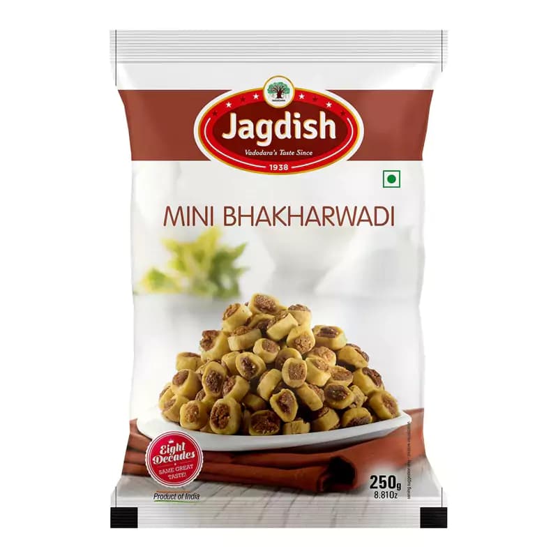 Buy Jagdish Farsan Mini Bhakharwadi Online - OLRAA Indian Snacks