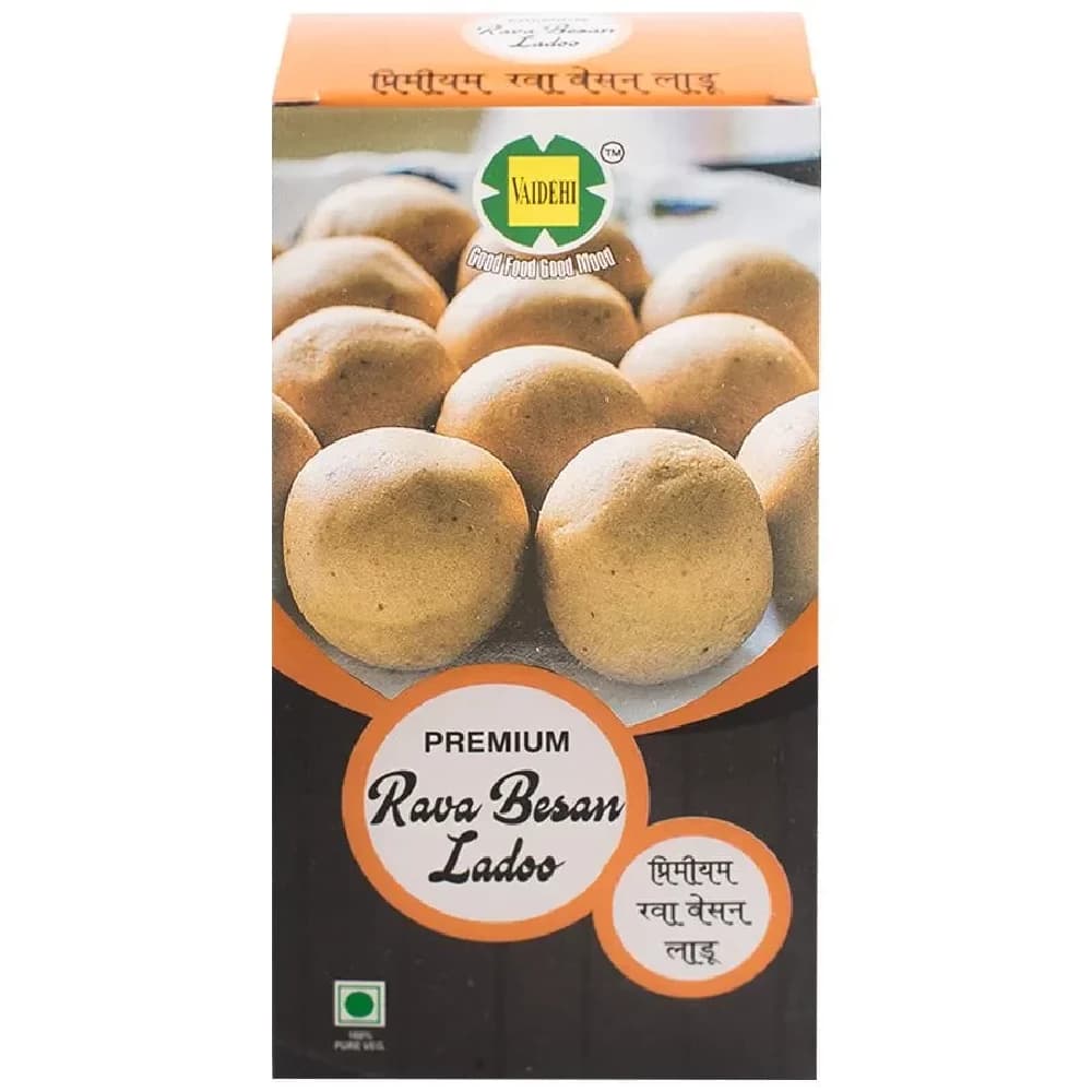 Buy Vaidehi Foods Premium Rava Besan Ladoo Online - OLRAA Indian Snacks