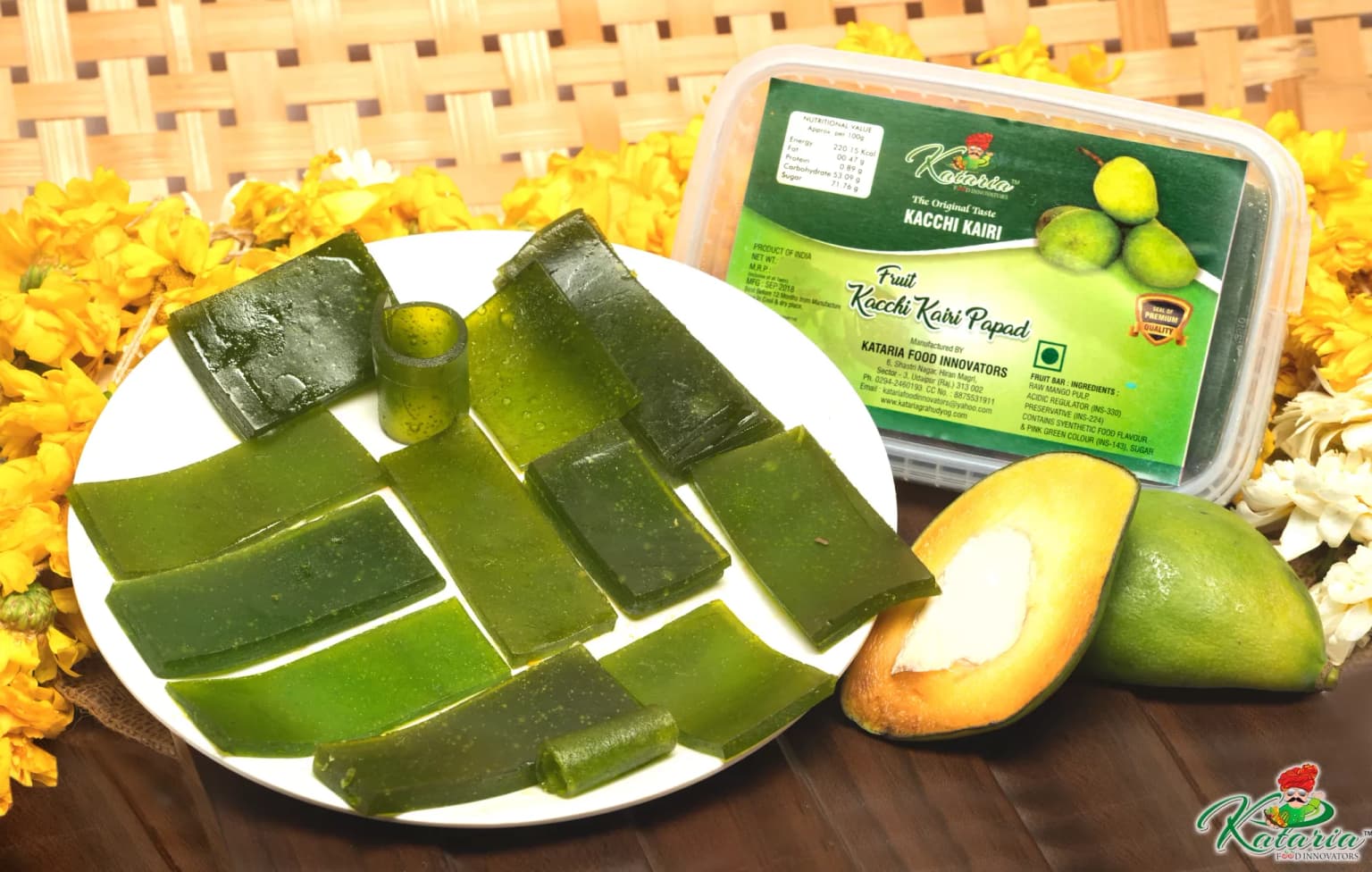 Buy Kataria Food Innovators Green Mango (Kacchi Kairi) Papad Online - OLRAA Indian Snacks