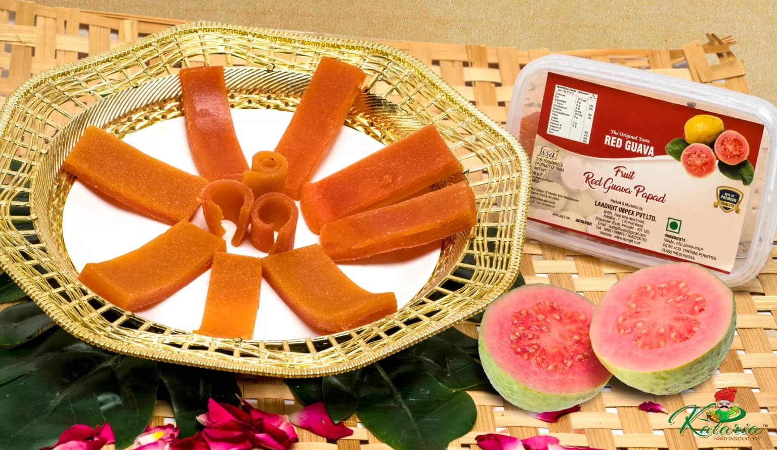 Buy Kataria Food Innovators Red Guava Fruit Papad Online - OLRAA Indian Snacks