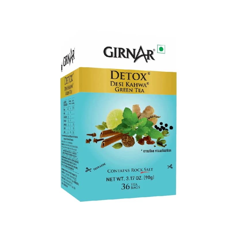 Buy Girnar Detox Green Tea Desi Kahwa Online - OLRAA Indian Snacks