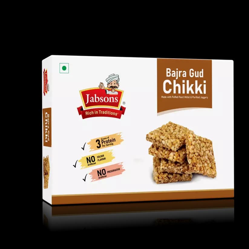 Buy Jabsons Bajra Gud Chikki Online - OLRAA Indian Snacks