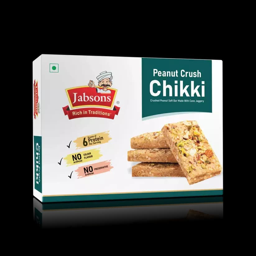 Buy Jabsons Peanut Crush Chikki Online - OLRAA Indian Snacks