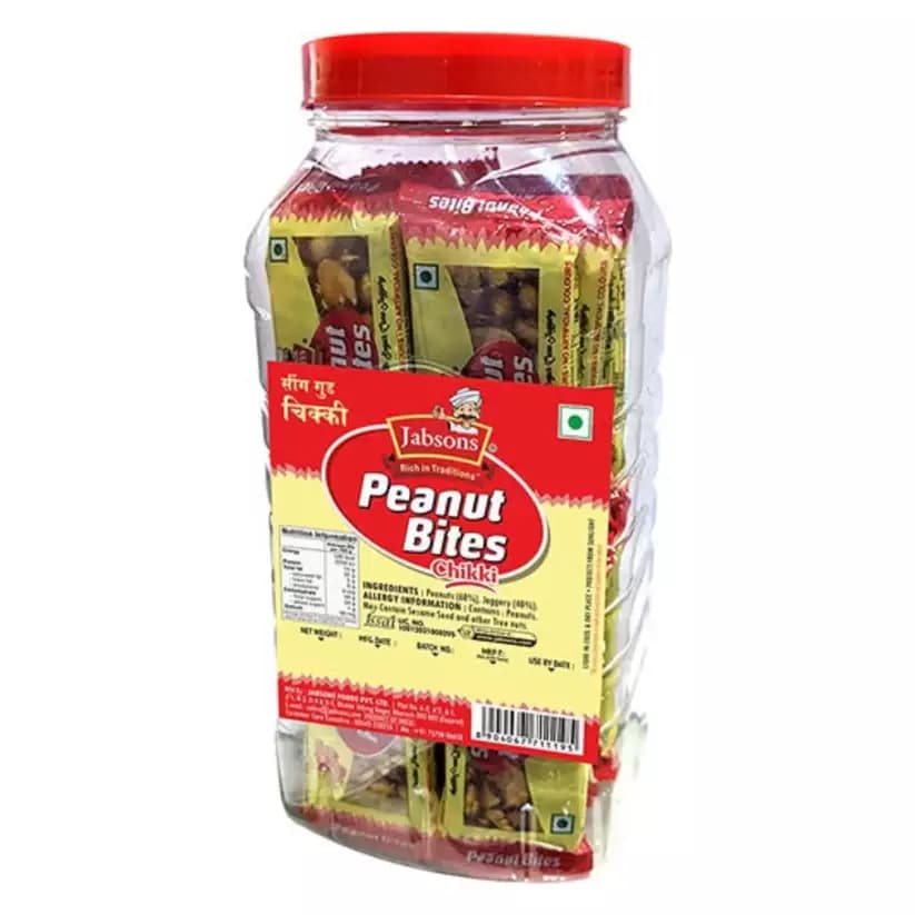 Buy Jabsons Peanut Gud Chikki Jar Online - OLRAA Indian Snacks