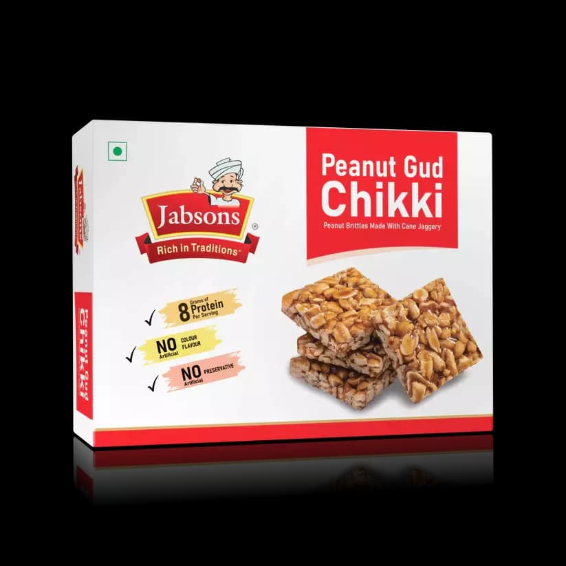 Buy Jabsons Peanut Gud Chikki Online - OLRAA Indian Snacks