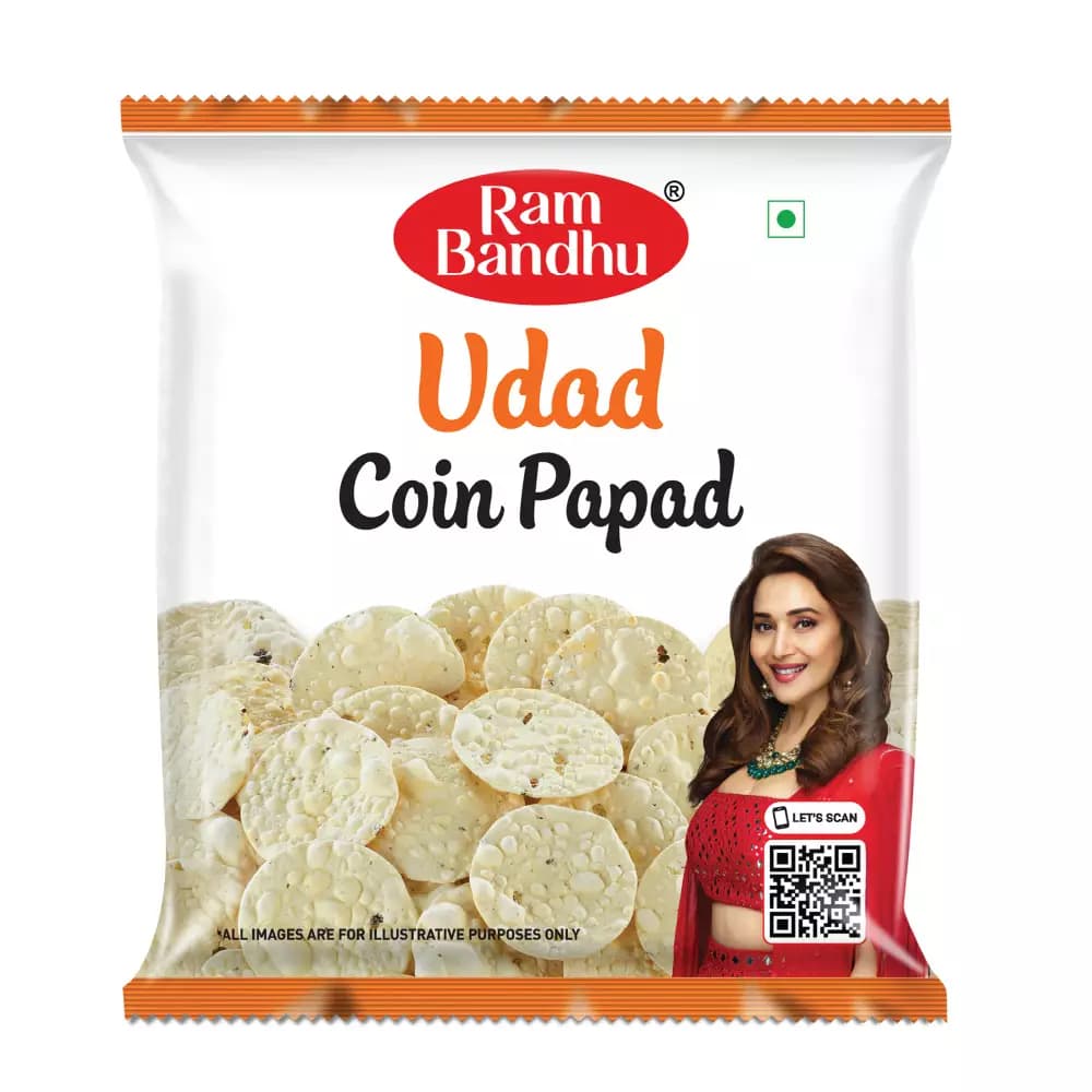 Buy Ram Bandhu Udad Coin Papad Online - OLRAA Indian Snacks