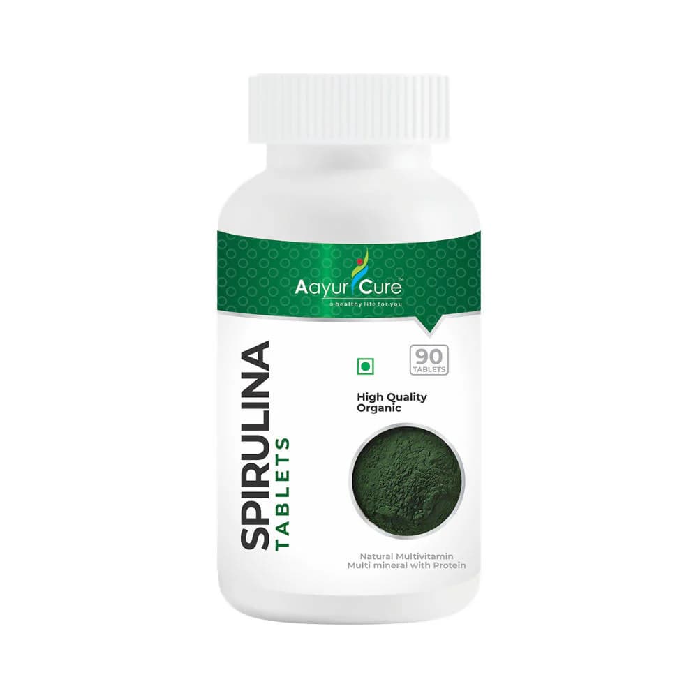 Buy Aayur Cure Spirulina Tablets Online - OLRAA Indian Snacks