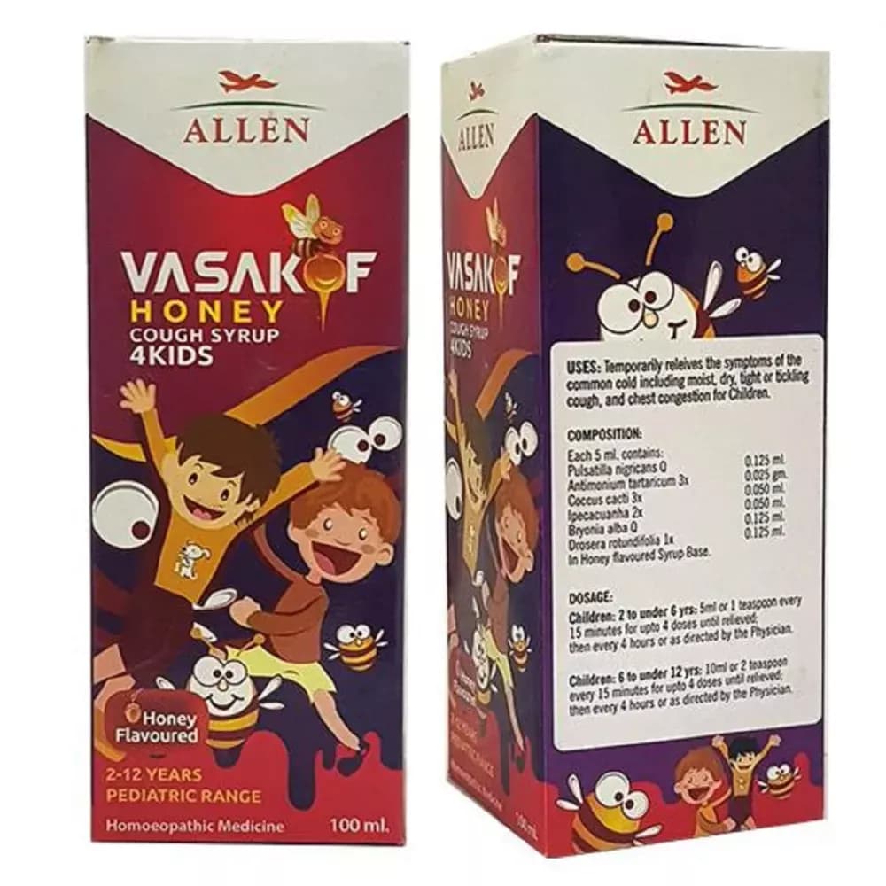 Buy Allen Vasakof Honey Cough Syrup 4Kids Online - OLRAA Indian Snacks