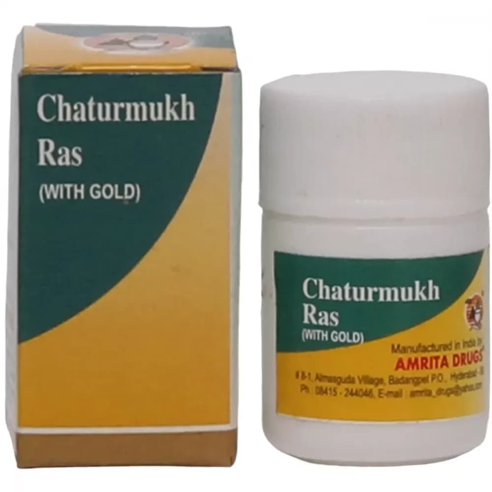 Buy Amrita Chaturmukh Ras tablets Online - OLRAA Indian Snacks
