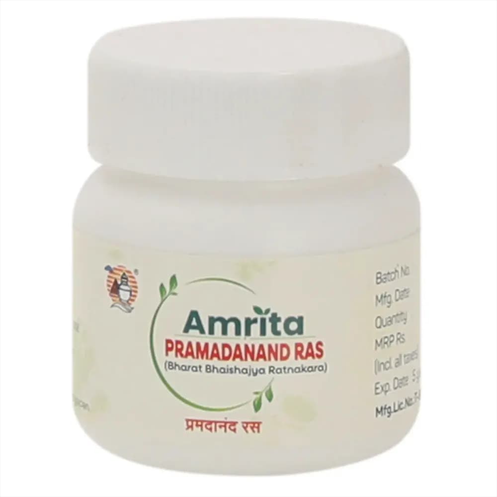Buy Amrita Pramadanand Ras Tablets  Online - OLRAA Indian Snacks