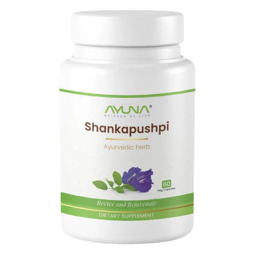 Buy Ayuna Shankapushpi Veg Capsules Online - OLRAA Indian Snacks