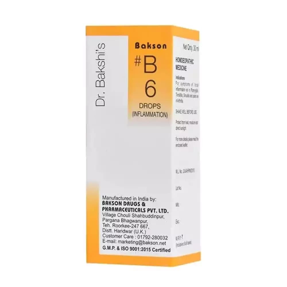Buy Bakson's B6 Inflammation Drop Online - OLRAA Indian Snacks