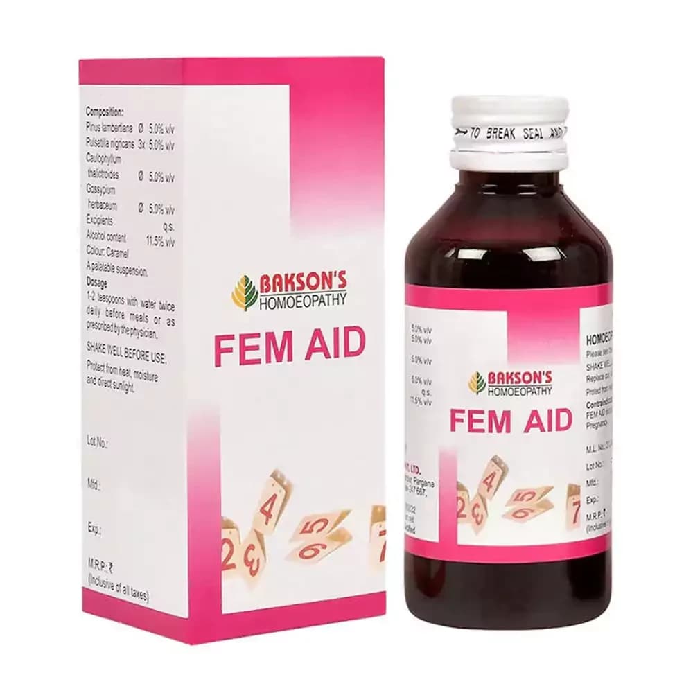 Buy Bakson's Fem Aid Syrup  Online - OLRAA Indian Snacks