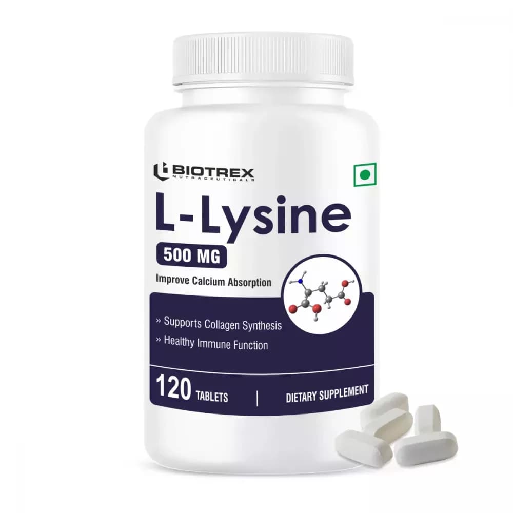 Buy Biotrex L-Lysine 500 Mg Veg Capsule Online - OLRAA Indian Snacks