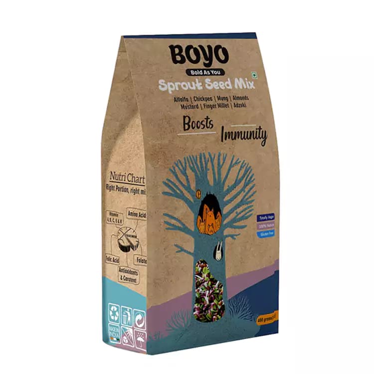 Buy Boyo Boost Immunity Sprout Seed Mix Online - OLRAA Indian Snacks