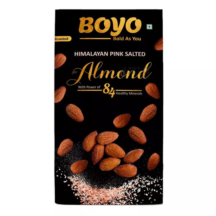 Buy Boyo Himalayan Pink Salted Almond Online - OLRAA Indian Snacks