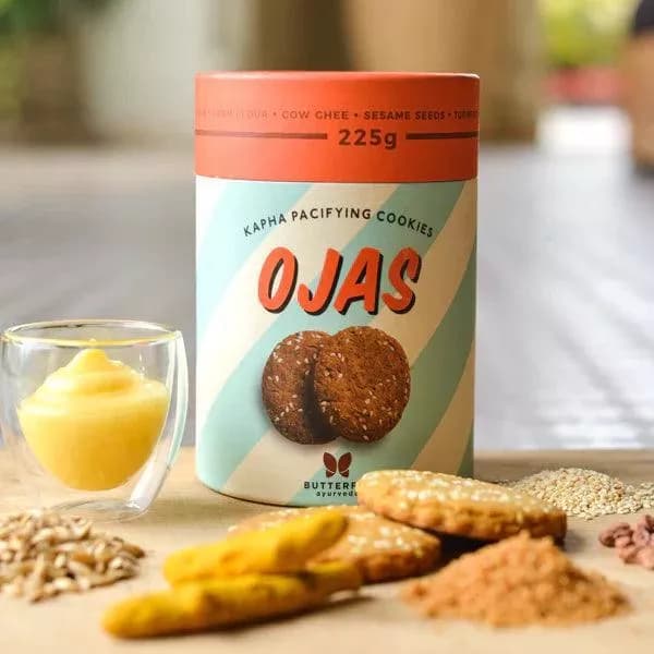 Buy Butterfly Ayurveda Ojas Cookies Online - OLRAA Indian Snacks