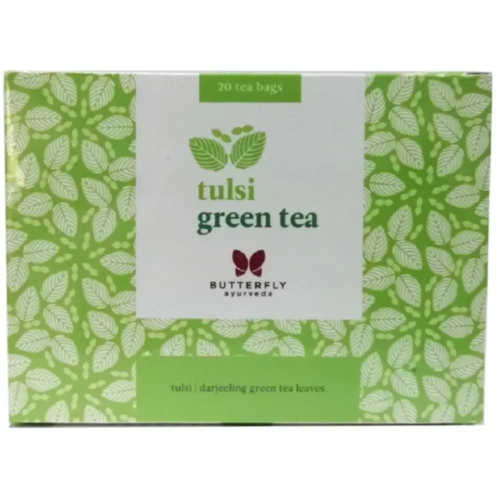 Buy Butterfly Ayurveda Tulsi Green Tea Online - OLRAA Indian Snacks
