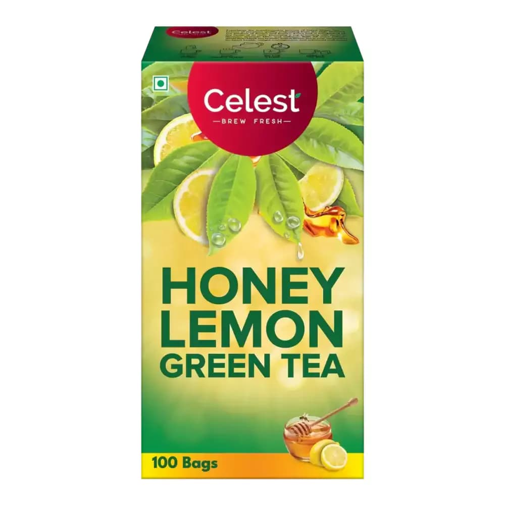 Buy Celest Honey & Lemon Green Tea Bags Online - OLRAA Indian Snacks