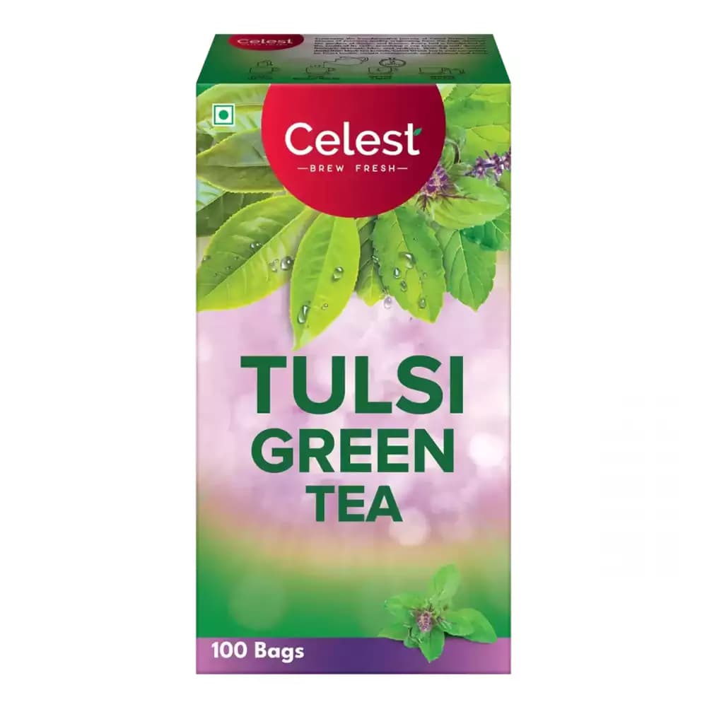 Buy Celest Tulsi Green Tea Bags Online - OLRAA Indian Snacks